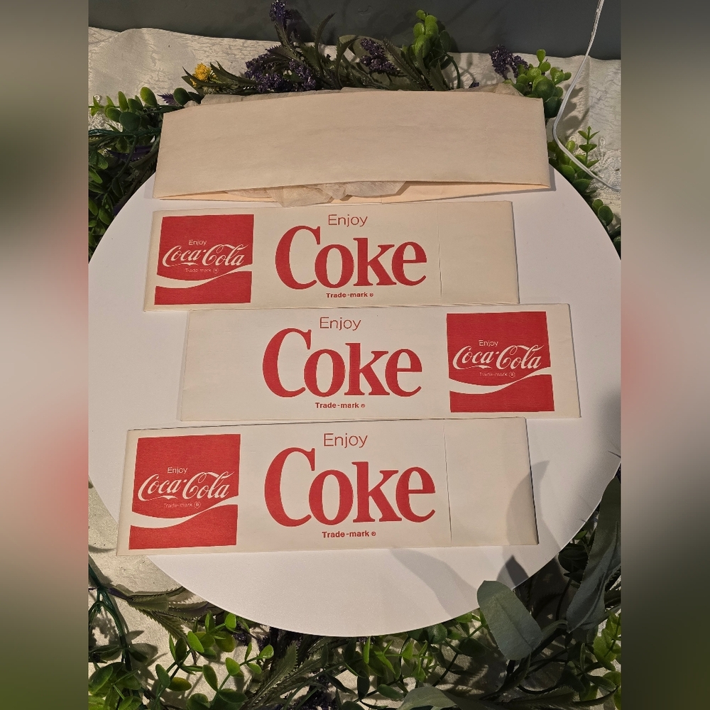 Enjoy Coca - Cola Enjoy Coke Paper- Like Hat - Bundle of 3 + 1 Extra Plain ~Read